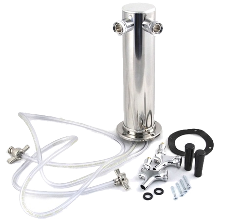 8853 taprite draft beer tower double faucet stainless steel